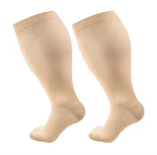 Beige Plus Compression Socks
