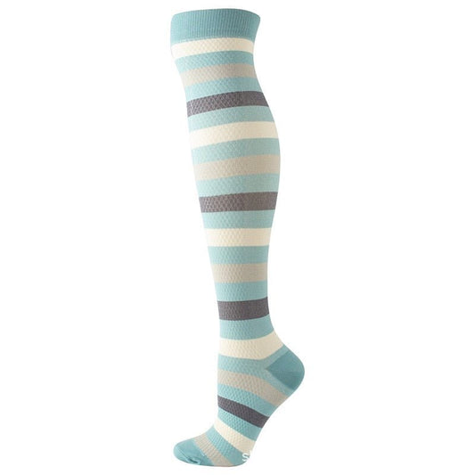 Light Blue Stripes Compression Socks