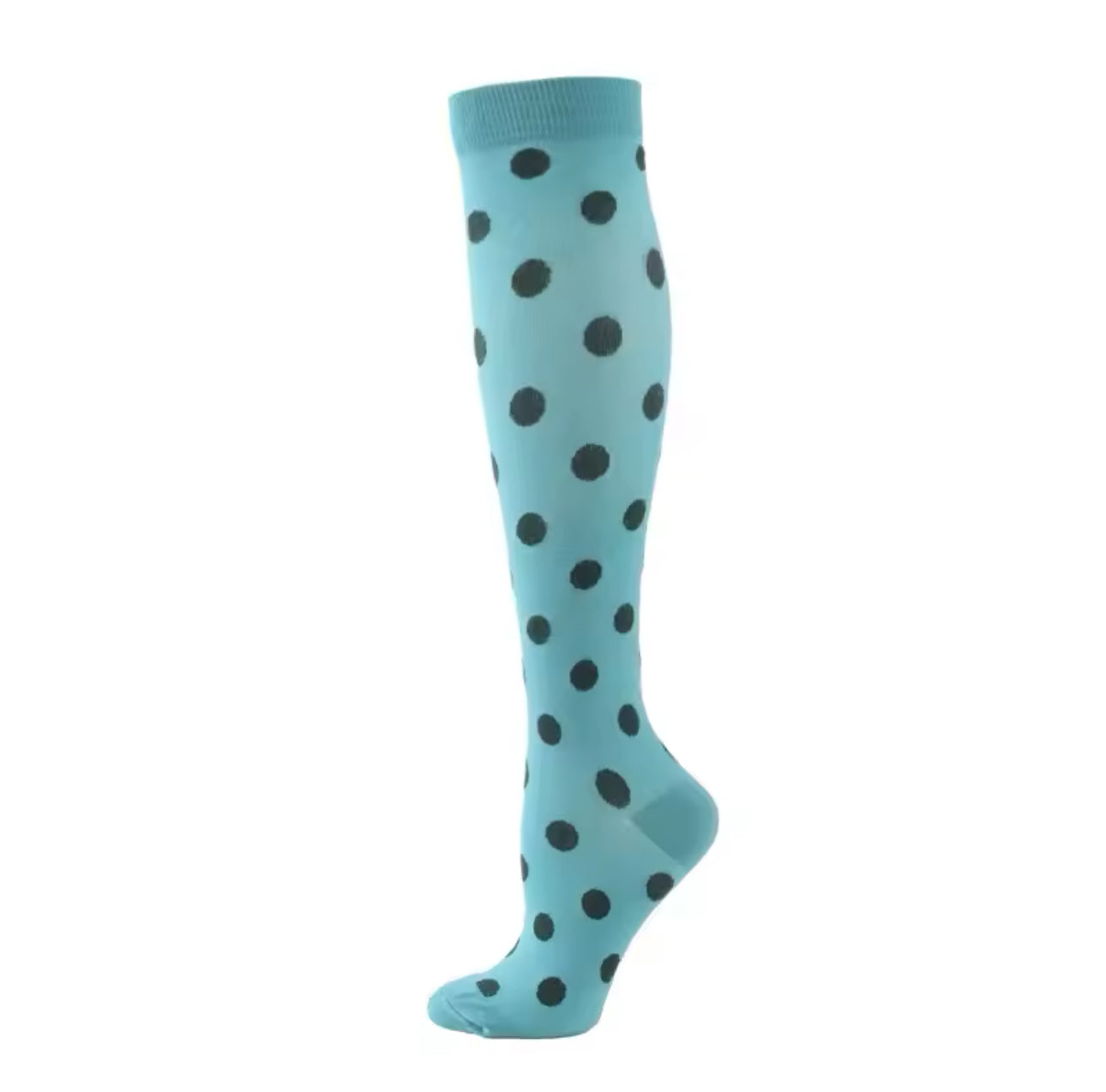 Polka Dots on Blue Compression Socks