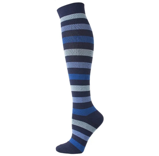 Blue Stripes Compression Socks