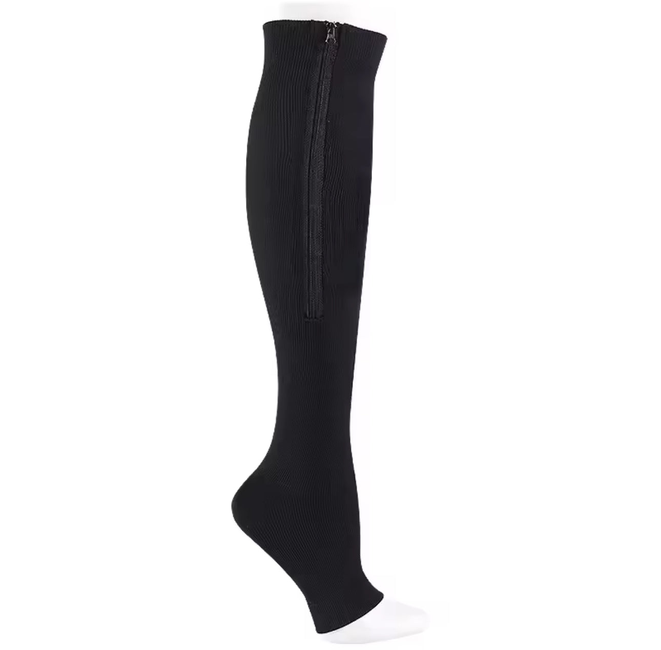 Black Open Toe Compression Socks